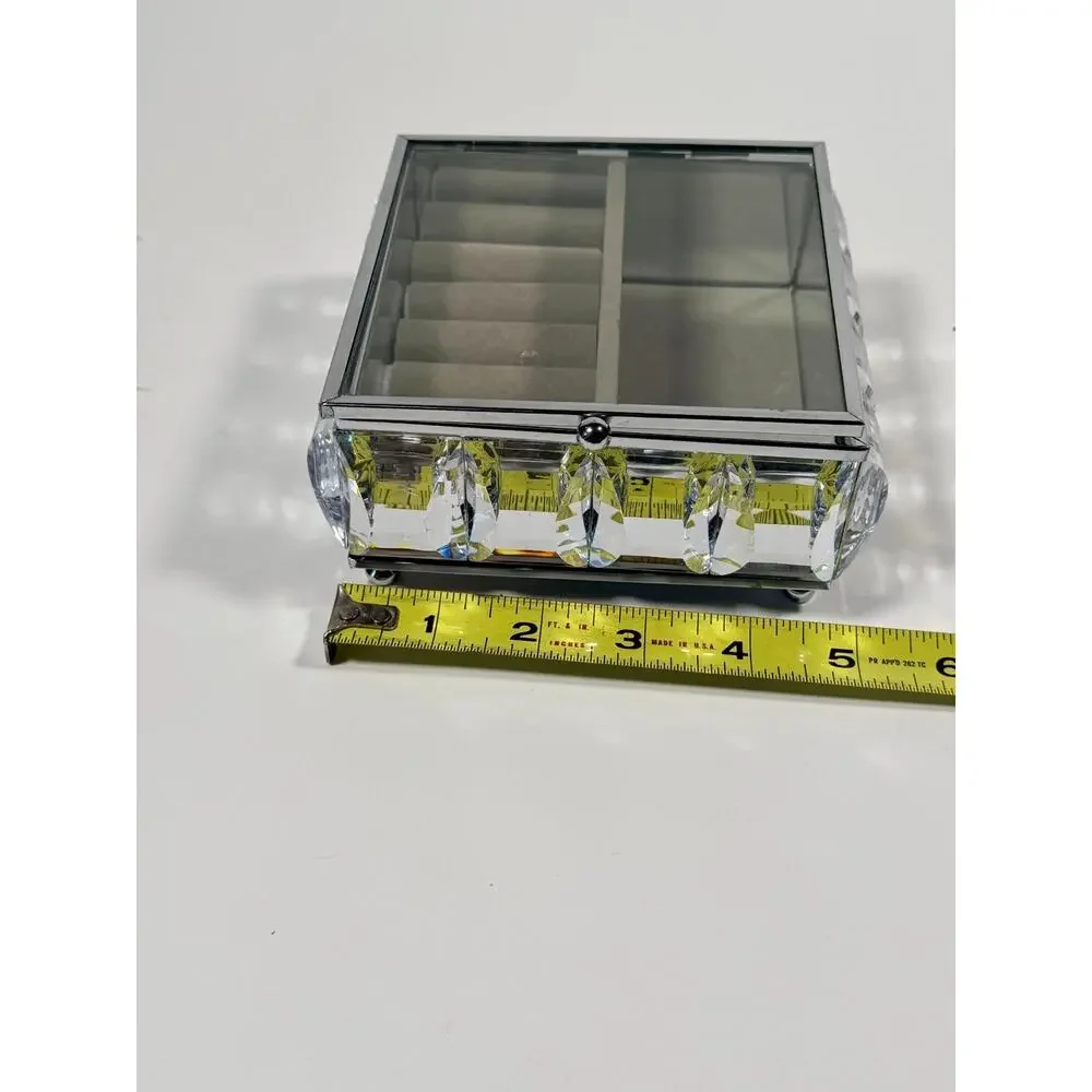 Crystal / Mirrored Jewelry Box — Ring Holder + Storage